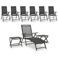  9 Piece Garden Lounge Set Black and Anthracite
