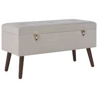  Bench with Storage Compartment Grey 80 cm Velvet