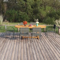  7 Piece Garden Dining Set Poly Rattan Anthracite