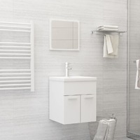  Bathroom Furniture Set White Engineered Wood