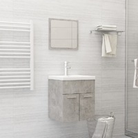  Bathroom Furniture Set Concrete Grey Engineered Wood