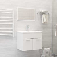  Bathroom Furniture Set White Engineered Wood