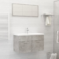  Bathroom Furniture Set Concrete Grey Engineered Wood