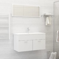  Bathroom Furniture Set White Engineered Wood