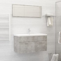  Bathroom Furniture Set Concrete Grey Engineered Wood