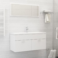  Bathroom Furniture Set White Engineered Wood
