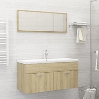  Bathroom Furniture Set Sonoma Oak Engineered Wood