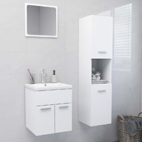  Bathroom Furniture Set White Engineered Wood