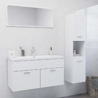  Bathroom Furniture Set White Engineered Wood