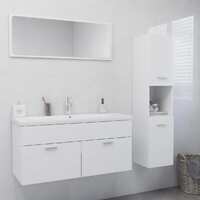 vidaXL Bathroom Furniture Set White Engineered Wood