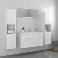  Bathroom Furniture Set White Engineered Wood