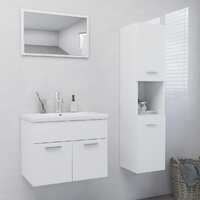  Bathroom Furniture Set White Engineered Wood