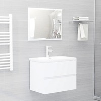  Bathroom Furniture Set White Engineered Wood