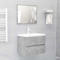  Bathroom Furniture Set Concrete Grey Engineered Wood