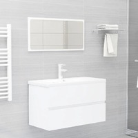  Bathroom Furniture Set White Engineered Wood