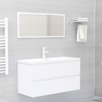  Bathroom Furniture Set White Engineered Wood