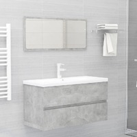  Bathroom Furniture Set Concrete Grey Engineered Wood