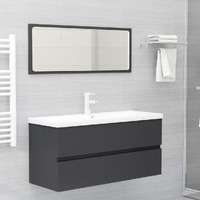  Bathroom Furniture Set Grey Engineered Wood