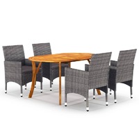  5 Piece Garden Dining Set Grey