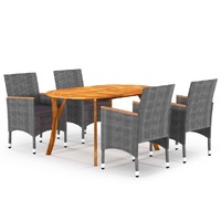  5 Piece Garden Dining Set Grey