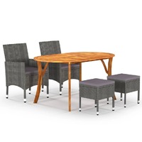  5 Piece Garden Dining Set Grey