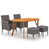  5 Piece Garden Dining Set Grey
