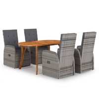  5 Piece Garden Dining Set Grey