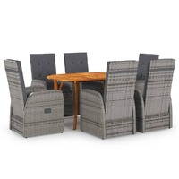  7 Piece Garden Dining Set Grey