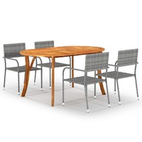  5 Piece Garden Dining Set Anthracite
