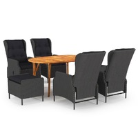  7 Piece Garden Dining Set Dark Grey