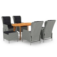  7 Piece Garden Dining Set Light Grey