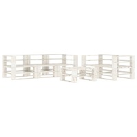  6 Piece Garden Pallet Lounge Set Wood White