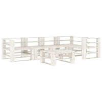  6 Piece Garden Pallet Lounge Set Wood White