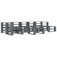  8 Piece Garden Pallet Lounge Set Wood Grey