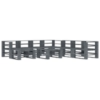  9 Piece Garden Pallet Lounge Set Wood Grey