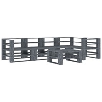  6 Piece Garden Pallet Lounge Set Wood Grey