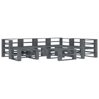  8 Piece Garden Pallet Lounge Set Wood Grey