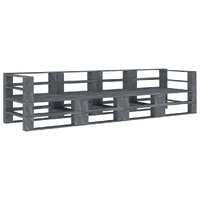  Garden Pallet Sofa Grey 4-Seater Wood