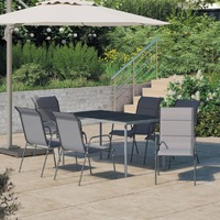  7 Piece Outdoor Dining Set Steel Anthracite