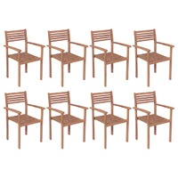  Stackable Garden Chairs 8 pcs Solid Teak Wood