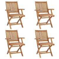  Folding Garden Chairs 4 pcs Solid Teak Wood