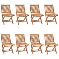  Folding Garden Chairs 8 pcs Solid Teak Wood