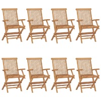  Garden Chairs 8 pcs Solid Teak Wood