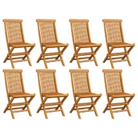  Folding Garden Chairs 8 pcs Solid Teak Wood