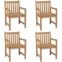  Outdoor Chairs 4 pcs Solid Teak Wood