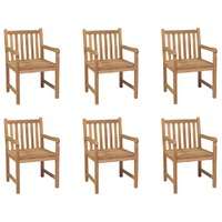  Outdoor Chairs 6 pcs Solid Teak Wood