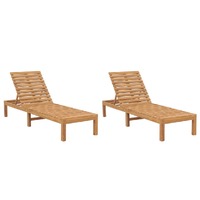  Sun Loungers 2 pcs Solid Wood Teak