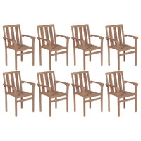  Stackable Garden Chairs 8 pcs Solid Teak Wood