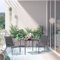  3 Piece Outdoor Dining Set Steel Anthracite