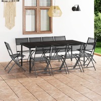  11 Piece Outdoor Dining Set Steel